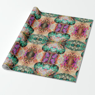 Papel De Presente Abstrato sem costura com flores e decoração