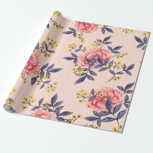 Papel De Presente Abstrato sem costura com folhas de vindima e 