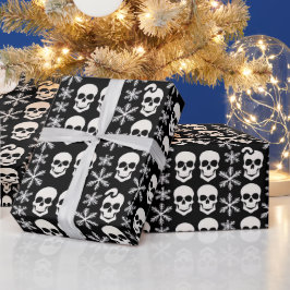 Papel De Presente Abstrato Skeleton Snowflake Design de Presente Rol