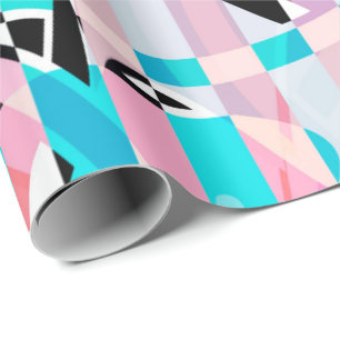 Papel De Presente Abstrato stripes de padrão listradas beige turques