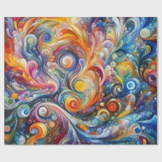 Papel De Presente Abstrato Swirl Color Art