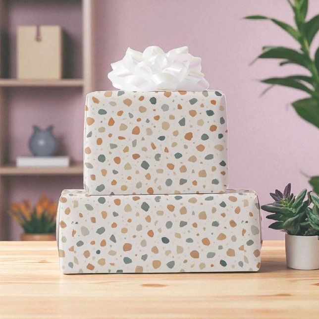 Papel De Presente Abstrato Terrazzo Speckle (Criador carregado)
