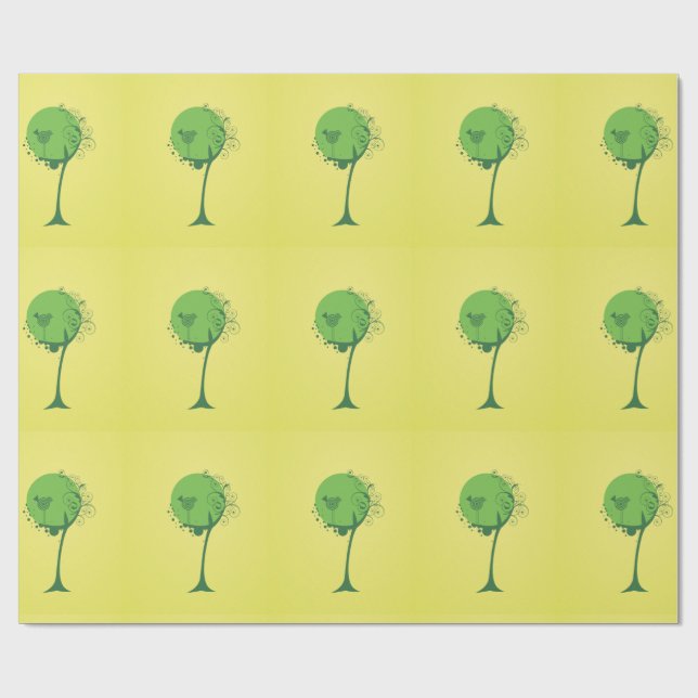 Papel De Presente Abstrato Tree Wraping Paper (Aberto)