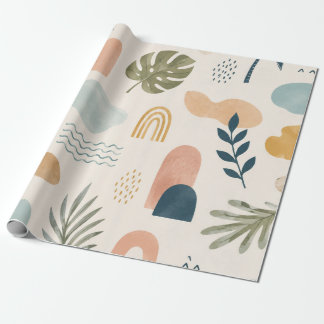 Papel De Presente Abstrato Tropical Boho