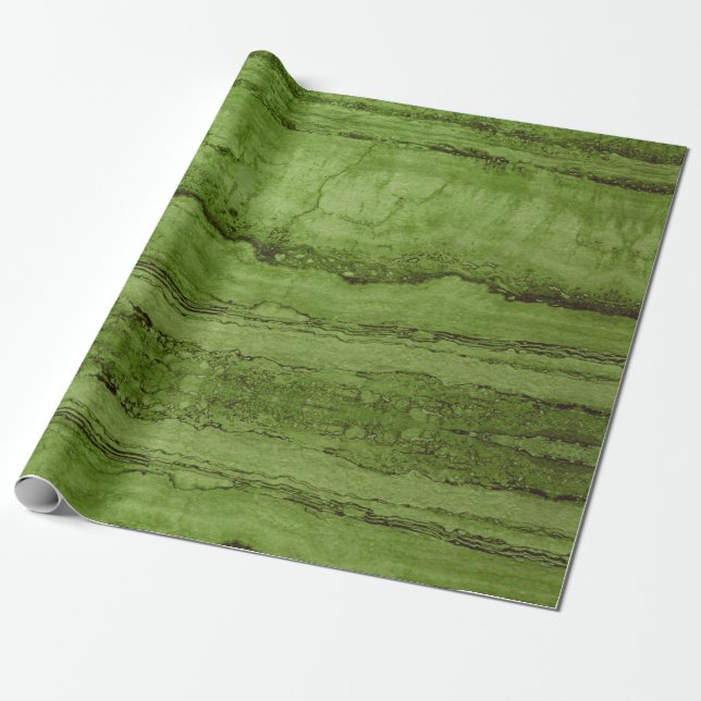 Papel De Presente Abstrato Verde Granite | padrão de mármore de pedr (Desenrolado)