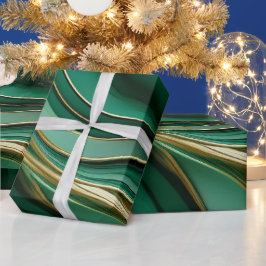 Papel De Presente Abstrato Verde moderno e Dourado-
