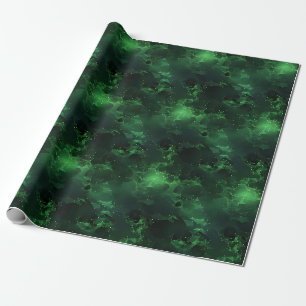 Papel De Presente Abstrato Verde no Preto