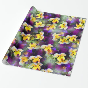 Papel De Presente Abstrato Watercolor Pansies