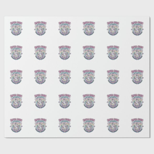 Papel De Presente Academia do Chifre Real do Unicórnio Impressão de  (Aberto)