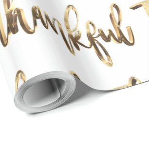 Papel De Presente Ação de Graças do Elegante Faux Dourado Elegant