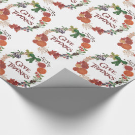 Papel De Presente Ação de Graças Personalizada: Obrigados caem por t