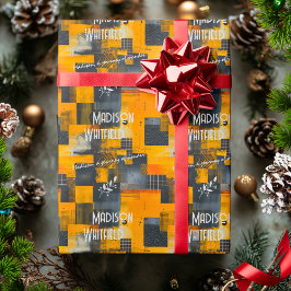 Papel De Presente Acentos sofisticados do ouro com design abstrato