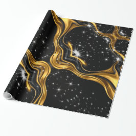 Papel De Presente Achempong Signature: Premium Liquid Gold Pattern W
