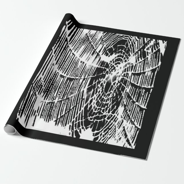 Papel De Presente Acionadores de aranha | Aranha-do-Halloween Branca (Desenrolado)