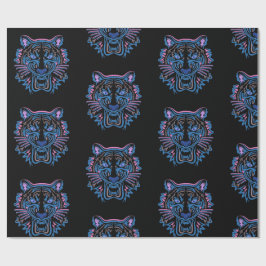 Papel De Presente Acondicionando TIGER DE Papel A PRETO.