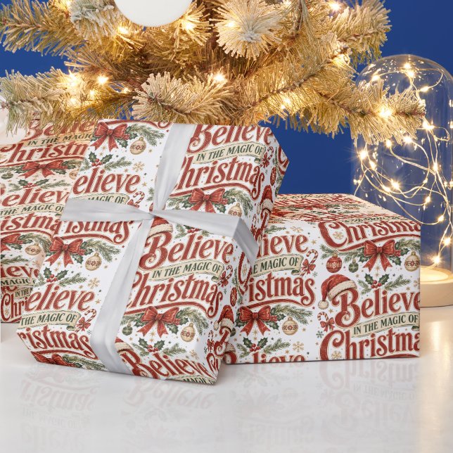 Papel De Presente Acredite Na Magia Do Natal (Feriados)