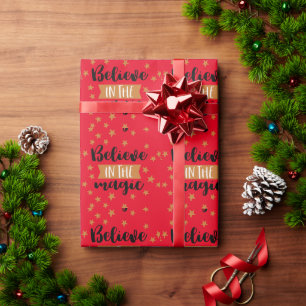 Papel De Presente Acreditem no Magic Christmas Gift Wrapping Paper