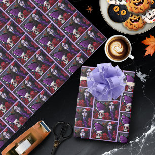Papel De Presente Açúcar Rosas vermelhas Roxo