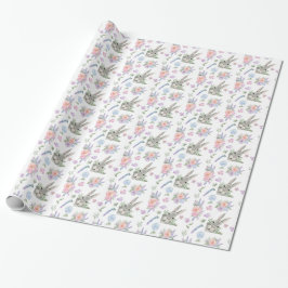 Papel De Presente Acutres de Flor de Páscoa Pastel de Primavera Coel
