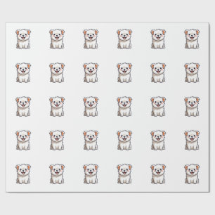 Papel De Presente Adesivo de Vinil de Cachorrinho Kawaii Fofo - Dese
