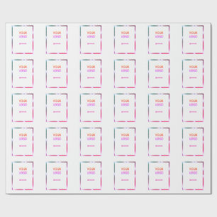 Papel De Presente adicionar logotipo personalizado borda rosa vermel