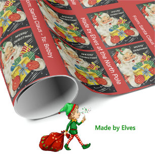 Papel De Presente Adicionar Nome da Criança Especial de Natal do Pap