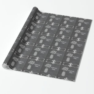 Papel De Presente Adicionar nome Obrigado Quadro-negro Embrulho de p