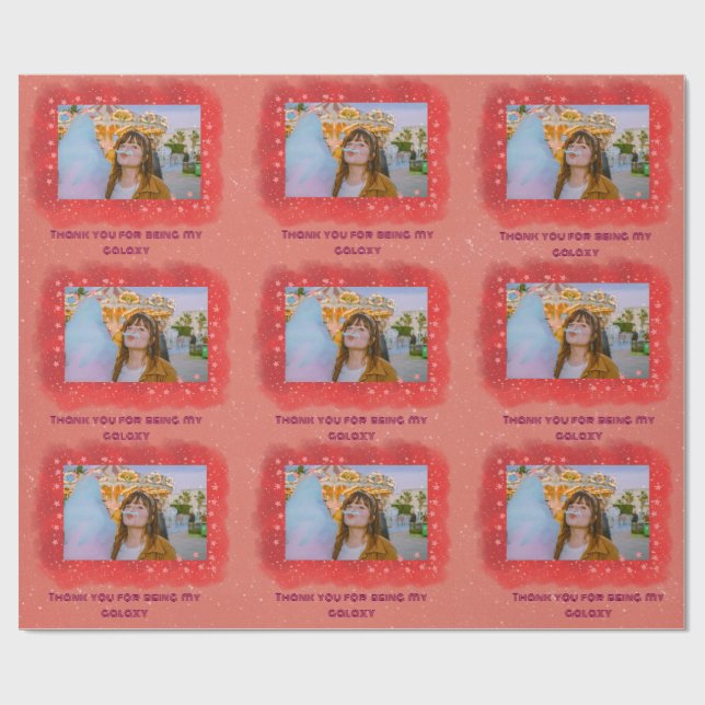 Papel De Presente Adicione a sua foto, graças ao papel de moldagem d (Aberto)