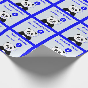 Papel De Presente Adicione o azul conhecido do primeiro aniversario