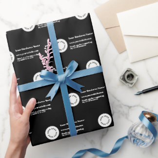 Papel De Presente Adicione seu logotipo preto