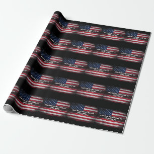 Papel De Presente Adicione seu texto na bandeira americana