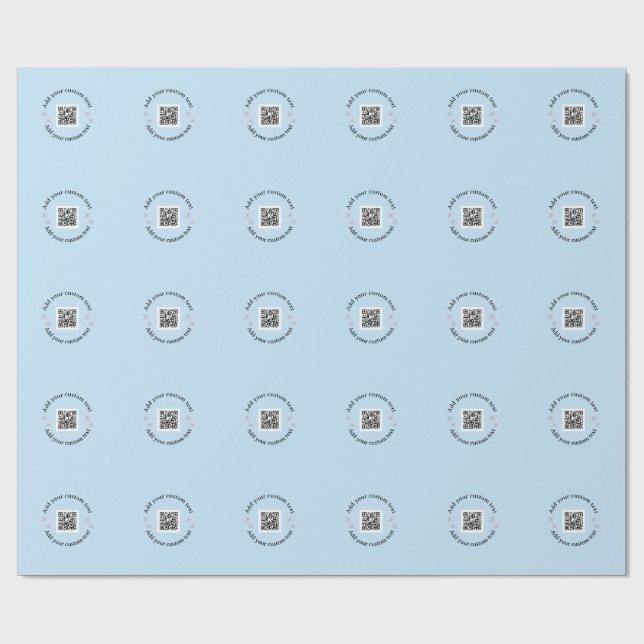 Papel De Presente Adicione seu texto personalizado código de barras  (Aberto)