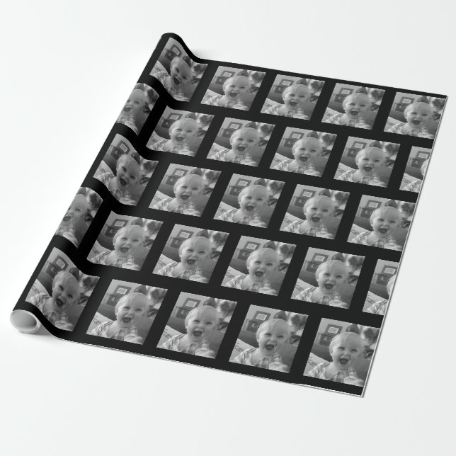 Papel De Presente Adicione sua foto a esta combinação personalizada  (Desenrolado)