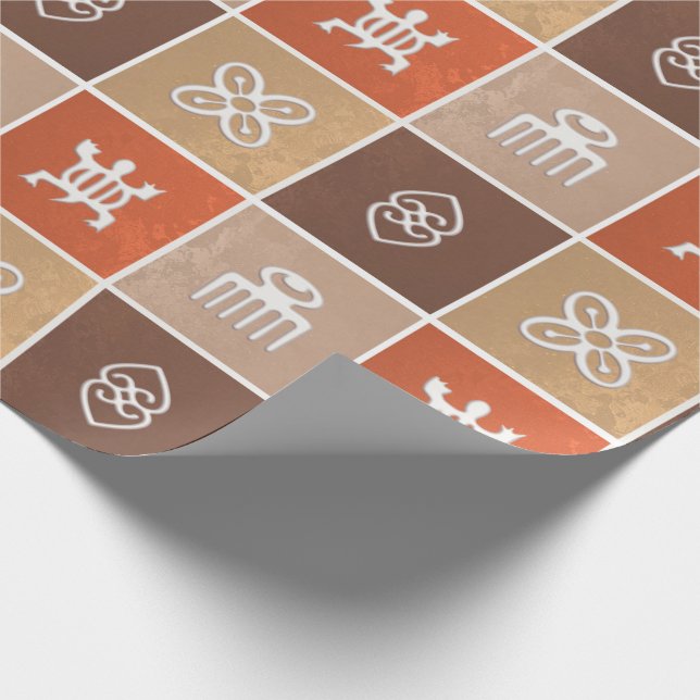 Papel De Presente Adinkra geométrico africano étnico (Ponta)