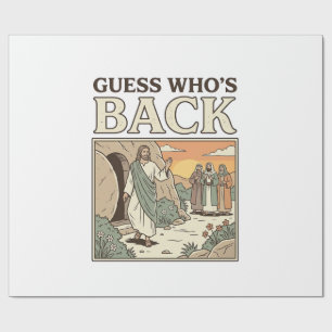 Papel De Presente Adivinhe Quem Está de Volta Humor Ressurreição Des