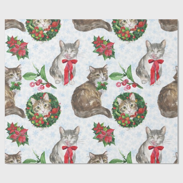 Papel De Presente Adorable Cat Wreath (Aberto)