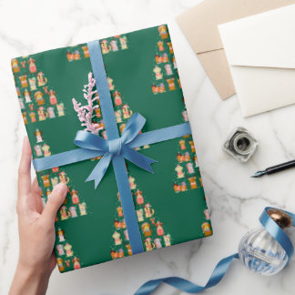 Papel De Presente Adorable Dog Christmas Tree