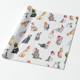 Papel De Presente Adorable Kitten Catmas Christmas Holiday Pattern