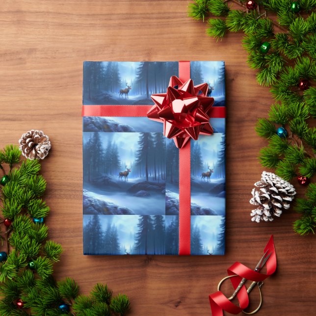 Papel De Presente Adorable Reindeer Winter Wonderland Holiday (Presente de Natal)