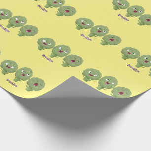 Papel De Presente Adoráveis alcachofras cantando desenho animado veg