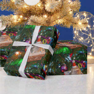 Papel De Presente Adoráveis Ouriço Natalino Numa Árvore