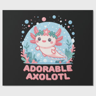 Papel De Presente Adorável Cuteness Aquática de Axolote