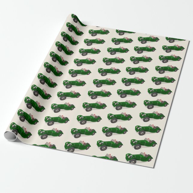 Papel De Presente Adorável driver Santa Claus Jaguar SS 90 (Desenrolado)