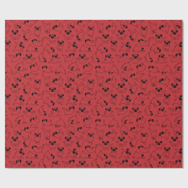 Papel De Presente adorável padrão de ioga de cachorro de estimação e (Aberto)