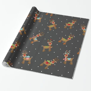 Papel De Presente Adorável Reindeer de Natal