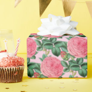 Papel De Presente Adorável Rosas de Vintage Rosa Decoupage ou Dif