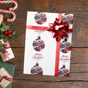Papel De Presente Adorno de foto divertido script Natal