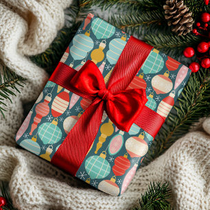 Papel De Presente Adornos Coloridos de Natal Padrão Bolha