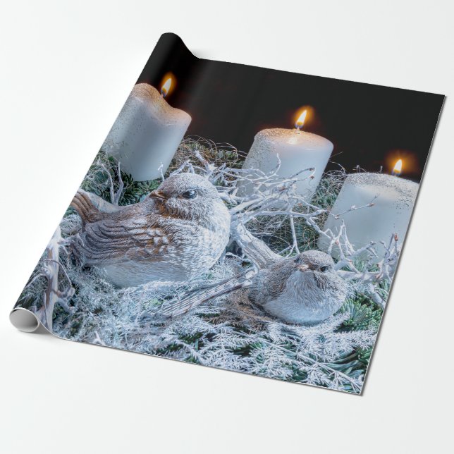Papel De Presente Advent Wreath Christmas (Desenrolado)
