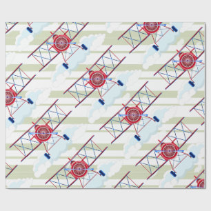 Papel De Presente Aeronaves Vintage Aviator Strips
